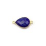 Lapis lazuli in the shape of drop, with 2 rings, set in gilt silver 11x15mm x 1pc