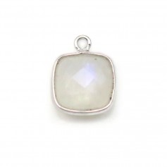 Moonstone in the shape of square, set on silver,1 ring, 11mm x 1pc