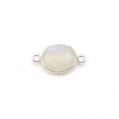 Moonstone of oval shape set on silver, 2 rings, 9x11mm x 1pc