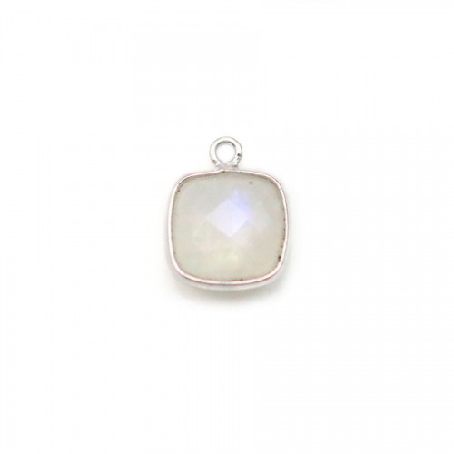 Moonstone in the shape of square, set on silver,1 ring, 9mm x 1pc