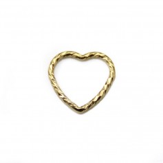 Anneaux "sparkle" en Gold Filled , en forme de coeur, 9x10mm x 1pc