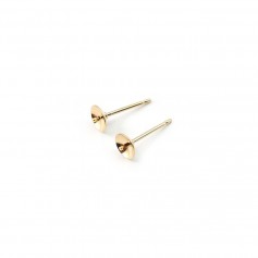 Clous d'oreilles pour perles semi-percées en Gold Filled 5mm x 2pcs