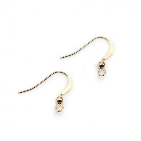 Ear wire flat with bead 3mm14k gold filled 20mm x 2pcs