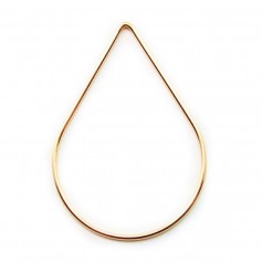 Gold filled flat teardrop shaped spacers 37.5x25mm x 1pc