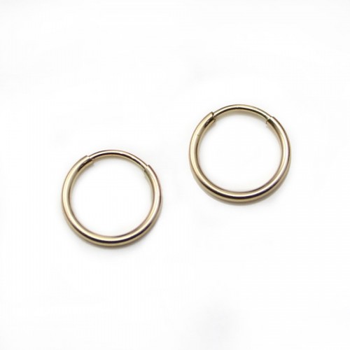 Creoles in 14k gold filled to decorate, 1.25 * 12mm x 2pcs