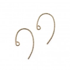 Gold Filled sparkle ear hooks 0.7x20mm x 2pcs