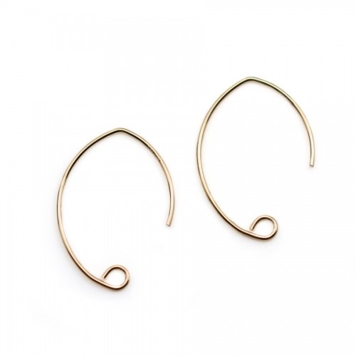 Rolled Gold Filled Earring Ear Hook Wire French Fish Coil Flat Rose x 1pr -  jewelbeads4