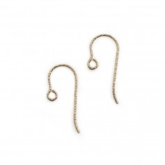 Crochets d'oreilles guillochés en Gold Filled 15.5x0.51mm x 4pcs