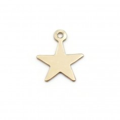 Estrella grabada en oro 8mm x 2pcs