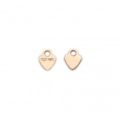 Rose Gold Filled tag, heart medal to be engraved 3.5x4.5mm x 5pcs