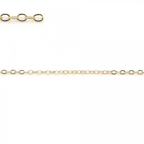 Hammered Cable Chain Footage GF14k 1.3x1.8mm x 50cm 