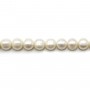 White round/oval freshwater pearls 8-9mm x 40cm