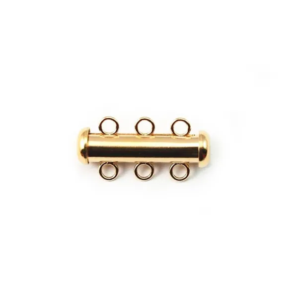 Fermoir Magnétique 3 Rangs En Or Jaune 14 Carats - Pour Colliers Superposés DIY - Lot De 2