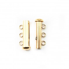 Gold Filled 3 Row Sliding Clasp 4.3x20mm x 1pc