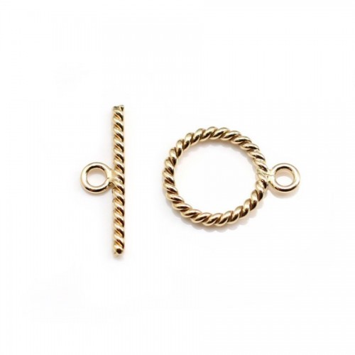 14K Gold filled Guilloche Toggle clasp round-shaped 11mm x 1pc