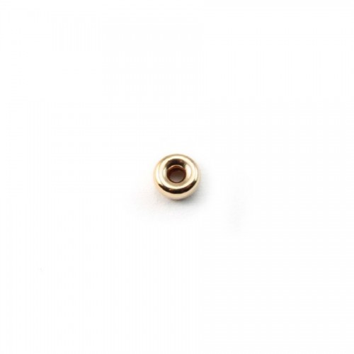 Perline rotonde riempite d'oro 4x2,1 mm x 2 pezzi