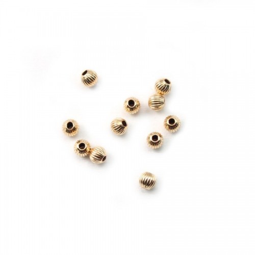 Geriffelte Perle in Gold Filled 3x1.4mm x 4pcs