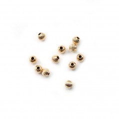 Perle striée en Gold Filled 3x1.4mm x 4pcs