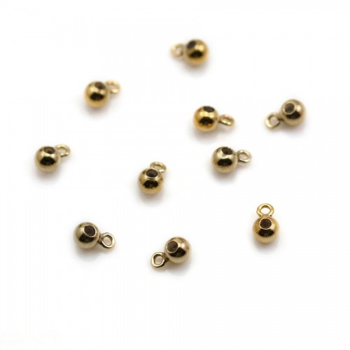 Stopper in gold filled 14k, in the shape of pearls, 3-4mm x 2pcs