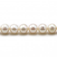 Freshwater cultured pearls, white, half-round, 8mm x 1pc