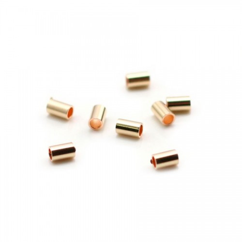 Perlas de Tubo Relleno de Oro 3x2mm x 15pcs