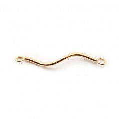 Gold Filled twisted tube with 2.5mm rings 22.5mm x 2pcs