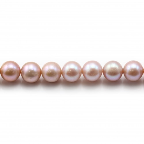 Freshwater cultured pearls, purple, round, 8-9mm x 40cm