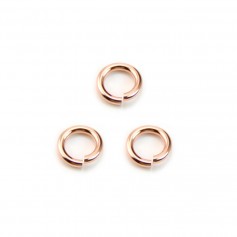 Anéis abertos cheios de ouro 1x6mm x 4pcs cor-de-rosa