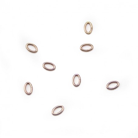 Anneaux ovale ouvert, en gold filled 14 carats rosé, 0.64 * 3.0 * 4.6mm x 10pcs