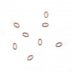 Anéis ovais abertos preenchidos a ouro, rosa, 0,64 * 3,0 * 4,6mm x 10pcs