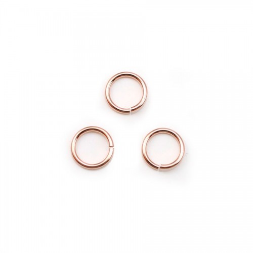 Anéis abertos preenchidos a ouro 0,76x5mm x 10pcs cor-de-rosa