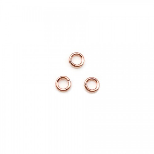 Anéis abertos com enchimento de ouro cor-de-rosa 0,64x3mm x 10pcs
