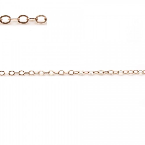Chain in gold filled pink, 14 carats, mesh in oval shape, size 1.3 * 1.8mm x 50cm