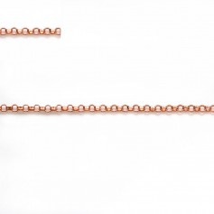 Chain in rose Gold Filled, round mesh, in size of 1.3mm x 50cm