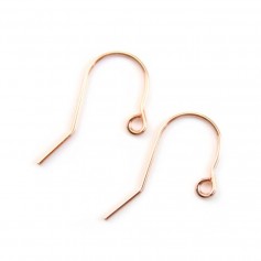Rose Gold Filled simple earwires 0.8x20mm x 2pcs