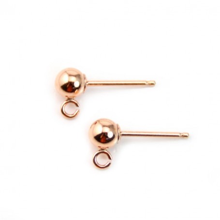 14 carats rose gold filled ball eartuds 4mm x 2pcs