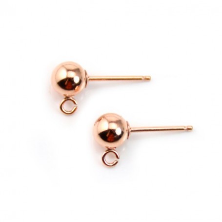 14 carats rose gold filled ball eartuds 5mm x 2pcs