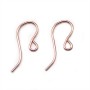 Ear hooks, with "ring", in pink 14kt gold filled, 7.5 * 19mm x 4pcs