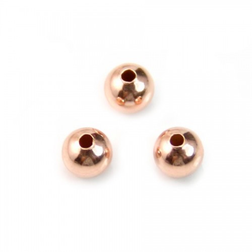 Perlina rotonda riempita d'oro rosa 4 mm x 6 pezzi
