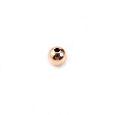 Perlina rotonda riempita d'oro rosa 5 mm x 2 pezzi