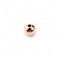 Perlina rotonda riempita d'oro rosa 6mm x 2pz