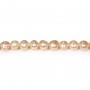 Freshwater cultured pearls, salmon, baroque, 6-7mm x 2pcs