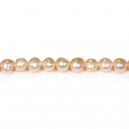 Salmon color baroque freshwater pearls 6-7mm x 20pcs