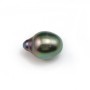 Perle de culture de Tahiti, semi-percée, semi-ronde, 12-13mm x 1pc