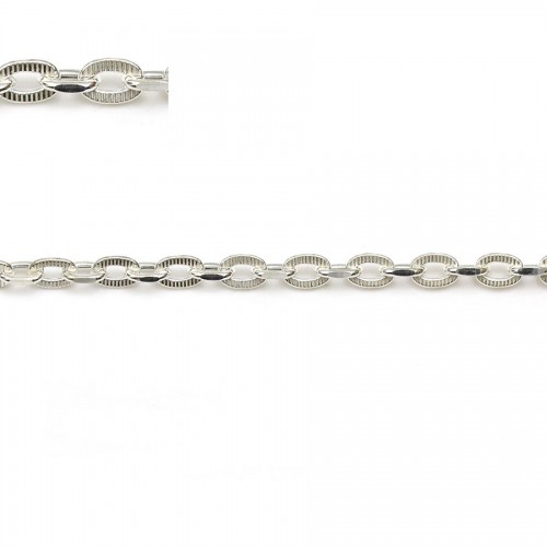 925 sterling silver oval links chain 3.2*4.4mm x 50cm