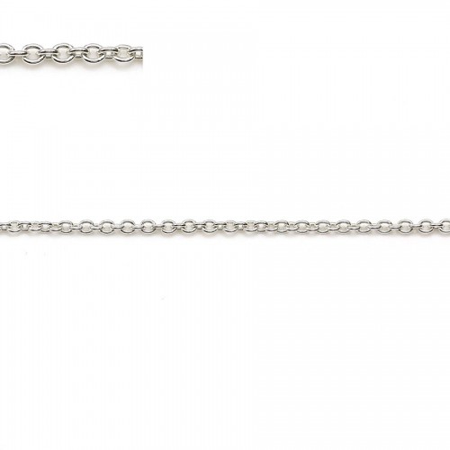 925 sterling silver oval link chain 1.3 x1.6 x 0.35mm x 50cm