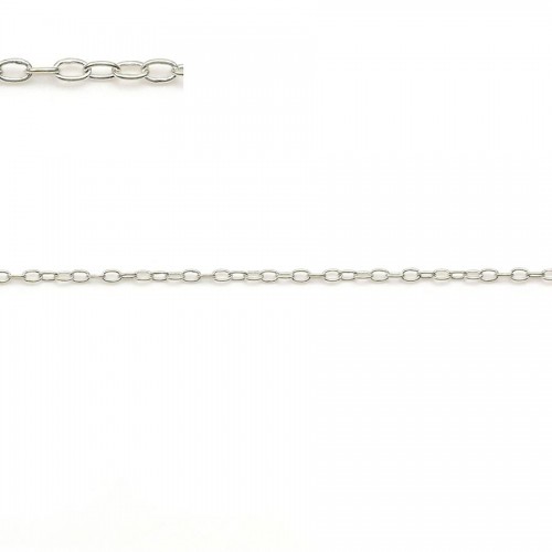 925 sterling silver oval link chain 1.1*1.5mm x 50cm