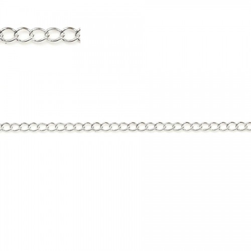 Cadena de plata de ley 925 con pulsera ovalada 1.6x2.0mm x 50cm