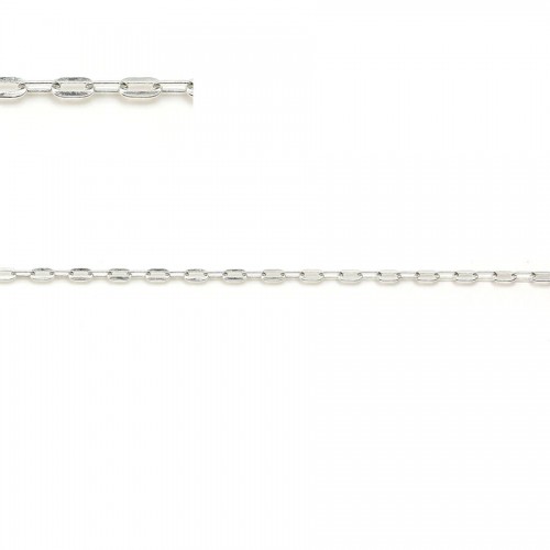 925 sterling silver flat rectangle chain 3x1.5mm x 50cm