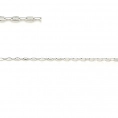 Silver chain 925 flat rectangle mesh 3*1.5mm x 50cm